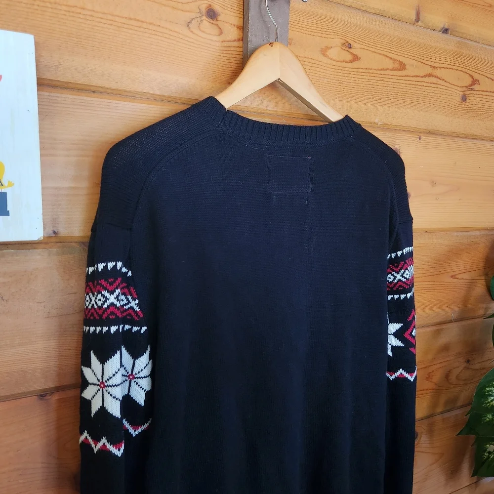 Weatherproof 💙 Vintage NWT The Holiday Sweater Snowflake Fair Isle Crew‎ Knit L